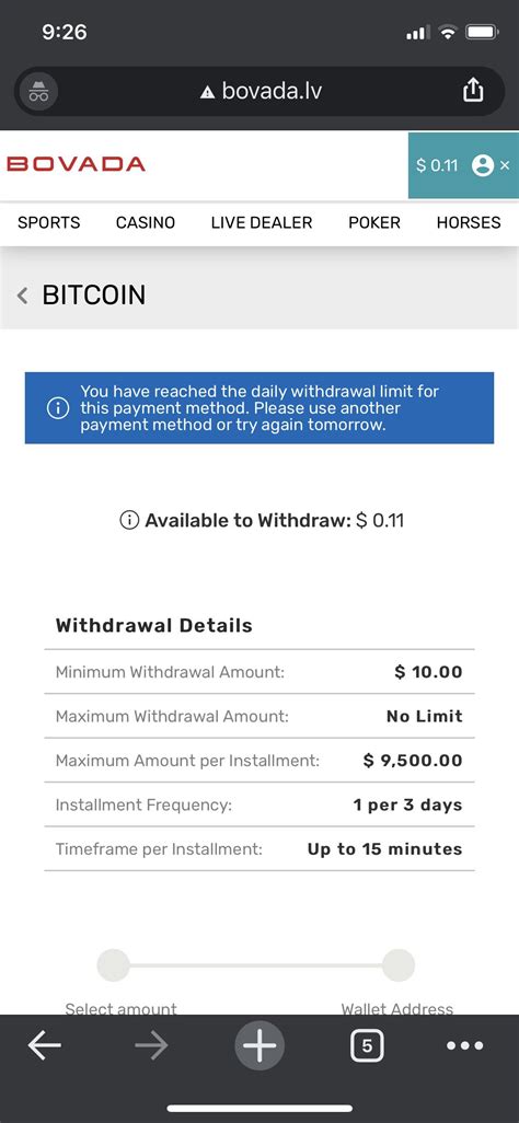 bovada withdrawal limits.